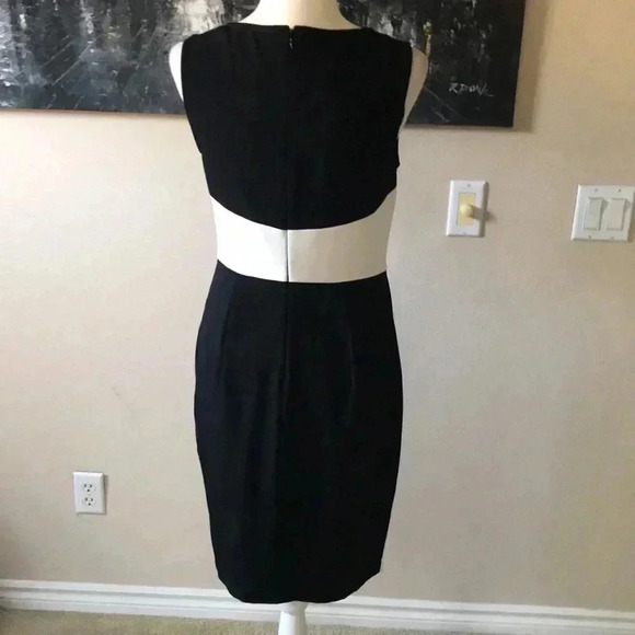 INC International Concepts Black & White Dress w/Cross Over Pleated Front-Size 6 - Picture 4 of 8